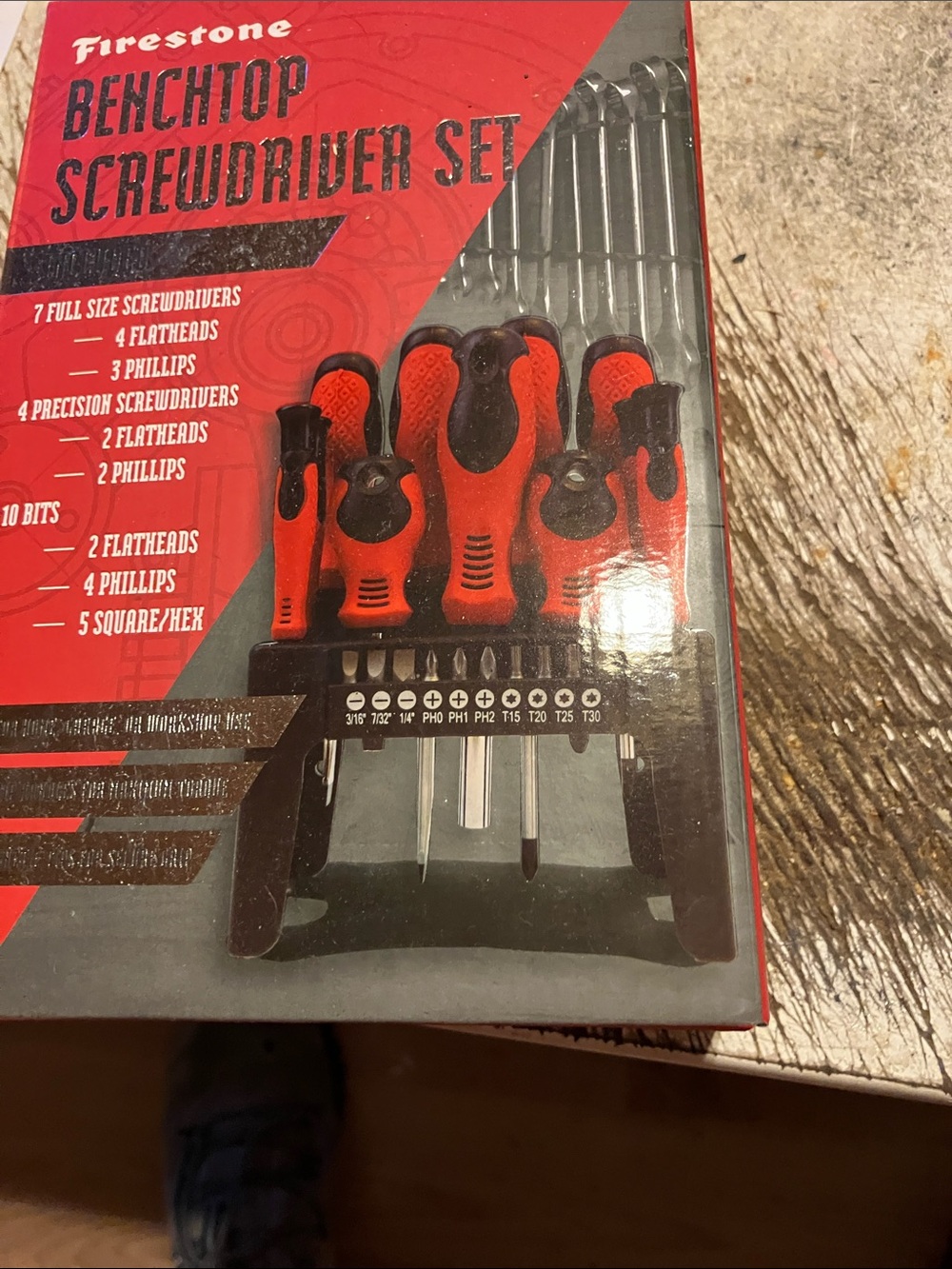 Firestone Red/Black Benchtop Screwdriver Set